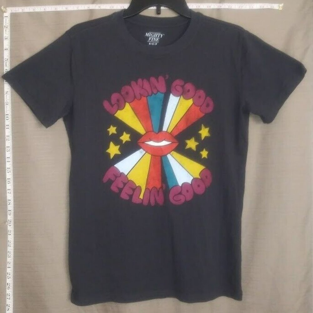 MightyFine LookinGoodFeelingGood dark gray t-shirt, womans,mens,teens